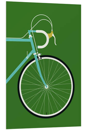 Foam board print Mint colored racing bike - front