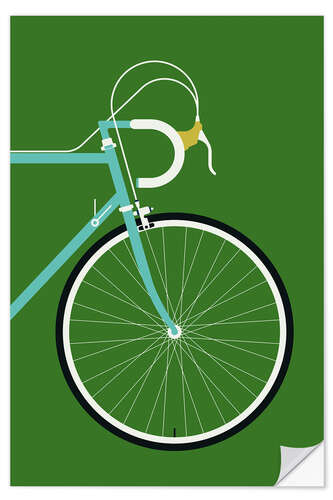 Sticker mural Mint colored racing bike - front