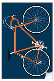 Sticker mural Orange racing bike