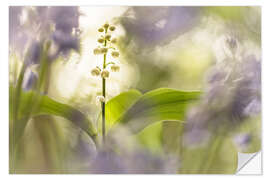 Selvklæbende plakat Lilies of the Valley together with Bluebells