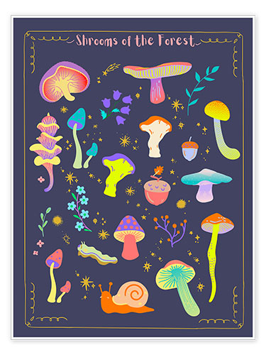 Poster Pilze der Nacht (Englisch)