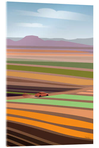 Cuadro de metacrilato Desert Landscape with Car