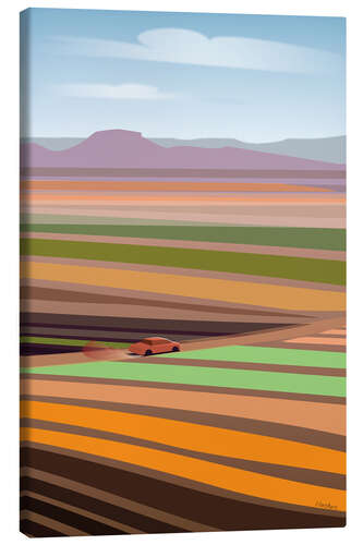 Canvas print Desert Landscape with Car