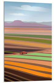 Cuadro de plexi-alu Desert Landscape with Car