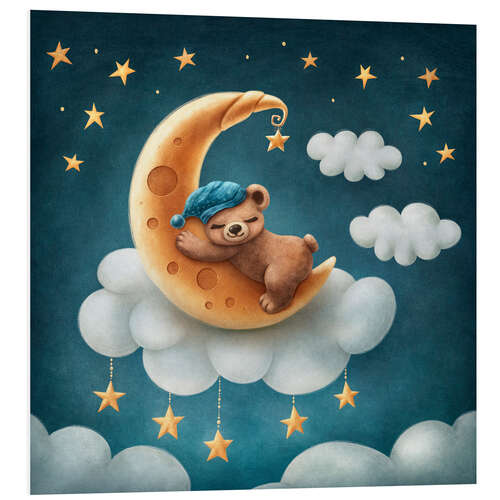 Foam board print Little bear sleeping on the moon