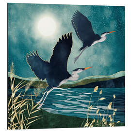 Magnettafel Abend Reiher