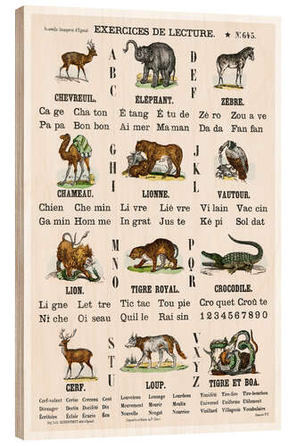 Wood print Animal Alphabet (french)