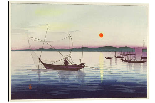 Tableau en plexi-alu Boats & The Setting Sun