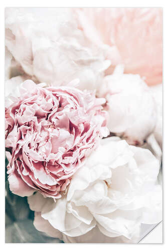 Muursticker Delicate peonies