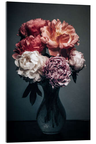 Acrylic print Peony bouquet