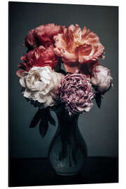 Aluminium print Peony bouquet