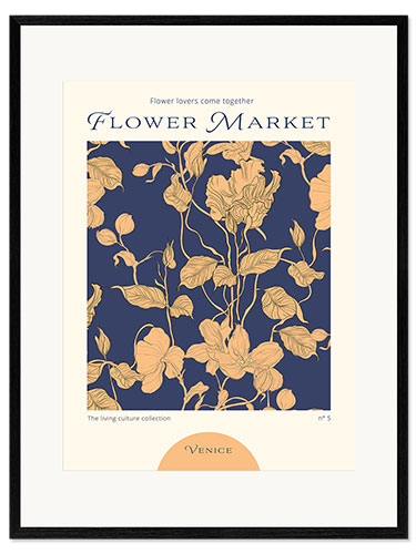 Impresión de arte enmarcada Flower Market Venice