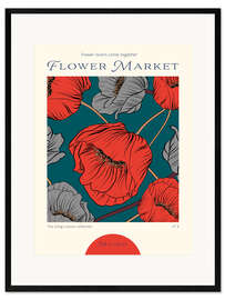 Ingelijste kunstdruk Flower Market Madrid