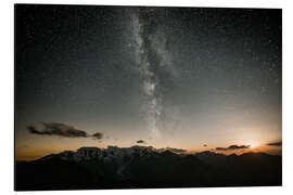 Alubild Bernina Bergkette bei Nacht, Pontresina, Engadin, Schweiz