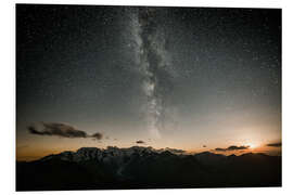 Foam board print Bernina mountain range at night, Pontresina, Engadine, Switzerland