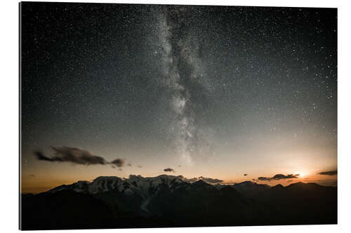 Gallery print Bernina mountain range at night, Pontresina, Engadine, Switzerland