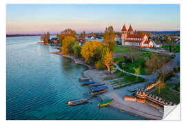 Adesivo murale Reichenau Island on Lake Constance at sunset
