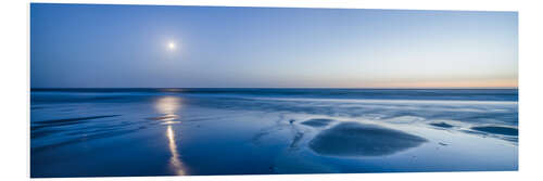 Bilde på skumplate Full moon over the Wadden Sea on the North Sea coast