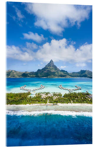 Acrylic print Bora Bora Atoll looking towards Mont Otemanu