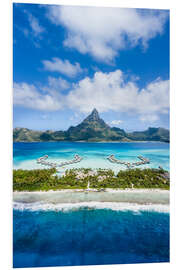 Print på skumplade Bora Bora Atoll looking towards Mont Otemanu