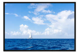 Gerahmter Kunstdruck Segelboot im Südpazifik