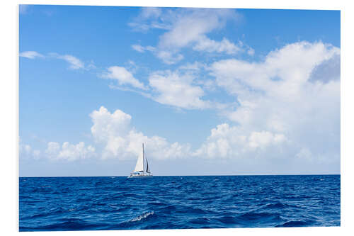 Foam board print Sailboat in the South Pacific