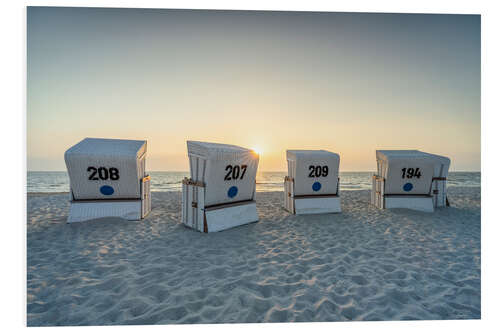 PVC-tavla Beach chairs on the North Sea beach on Sylt