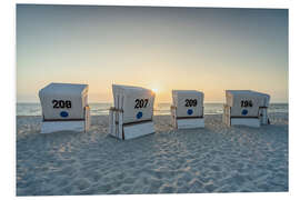 Tableau en PVC Beach chairs on the North Sea beach on Sylt