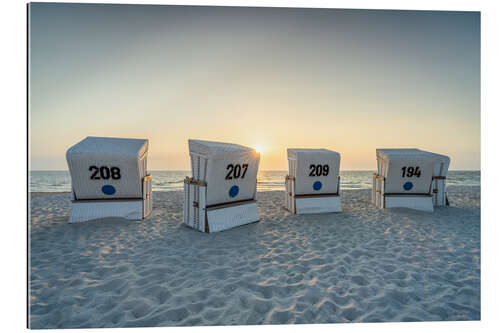 Gallery print Beach chairs on the North Sea beach on Sylt