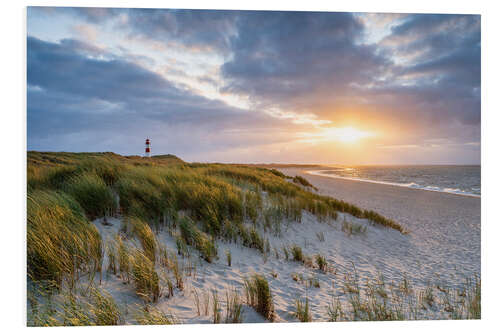 Foam board print Sunset at the North Sea coast on Sylt