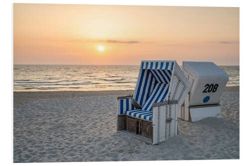 PVC-tavla Sunset at the North Sea beach on Sylt