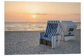 Foam board print Sunset at the North Sea beach on Sylt