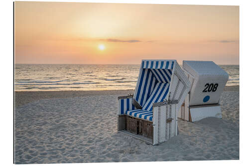 Gallery print Sunset at the North Sea beach on Sylt