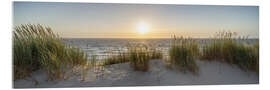 Akryylilasitaulu  On the dune beach at sunset - Jan Christopher Becke