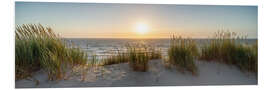 Foam board print On the dune beach at sunset