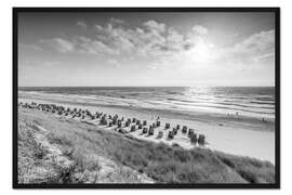 Gerahmter Kunstdruck Urlaub am Nordseestrand auf Sylt