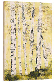 Wood print Birch trees in the sunlight