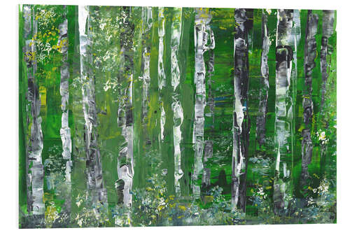 Foam board print Glade with birches