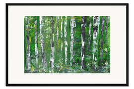 Gerahmter Kunstdruck Lichtung mit Birken