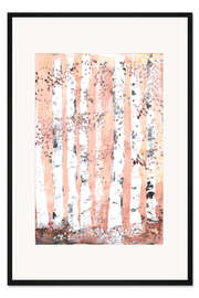 Gerahmter Kunstdruck Birkenwald