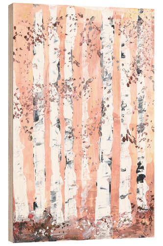 Hout print Birch forest