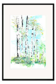 Gerahmter Kunstdruck Birken im Frühling
