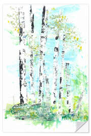 Wall sticker Birch in spring