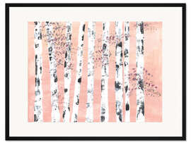 Gerahmter Kunstdruck Birken I