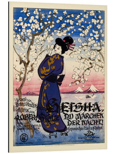 Aluminium print Geisha, fairytale of the night