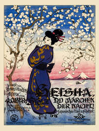 Magnettafel Geisha, du Märchen der Nacht