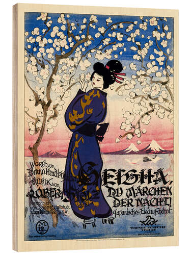 Quadro de madeira Geisha, fairytale of the night