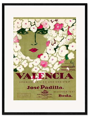 Impresión de arte enmarcada Valencia - programa de canciones españolas