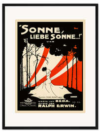 Gerahmter Kunstdruck Sonne, liebe Sonne (Noten-Titelblatt, 1923)