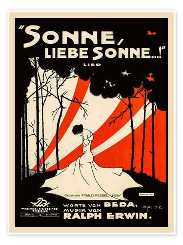 Poster Sonne, liebe Sonne (Noten-Titelblatt, 1923)